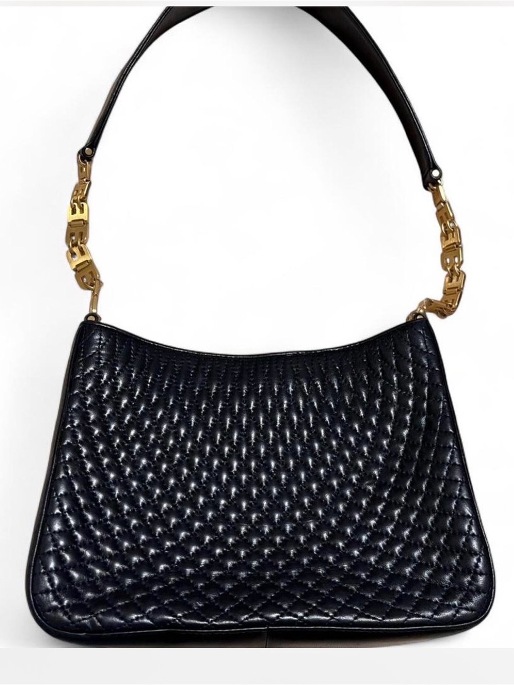 Bally Black Quilted Shoulder Bag with Gold Chain Strap